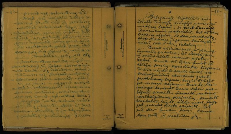 Rašytojo Česlovo Senkevičiaus rankraštis „Savižudys“