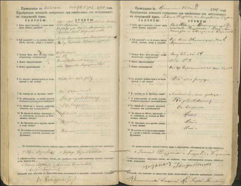 Krinčino Romos katalikų parapijos bažnyčios 1900–1911 metų priešjungtuvinės apklausos knyga