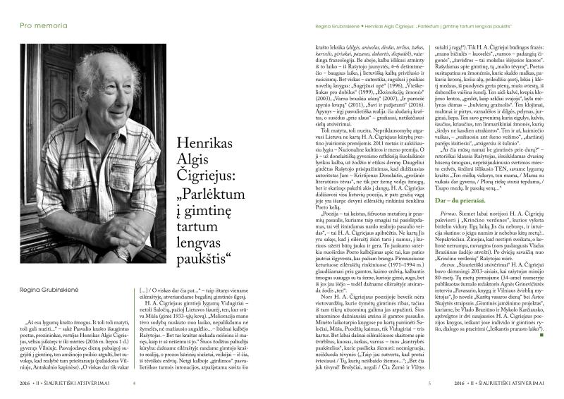 Šiaurietiški atsivėrimai : Pasvalio krašto istorijos ir kultūros žurnalas 2016, nr. 2 (41)