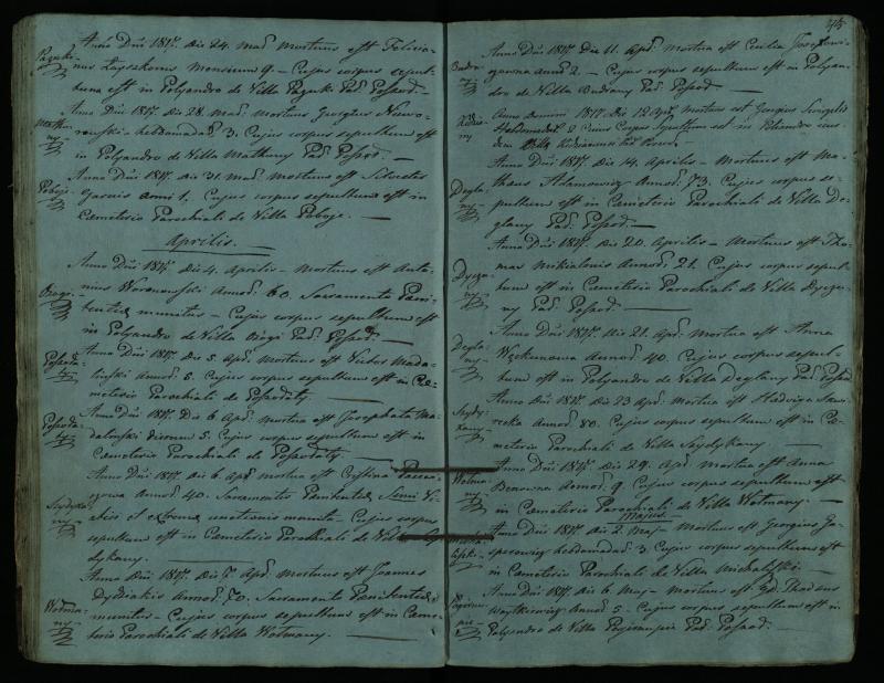 Pušaloto Romos katalikų parapijos bažnyčios 1810–1827 metų mirties metrikų knyga