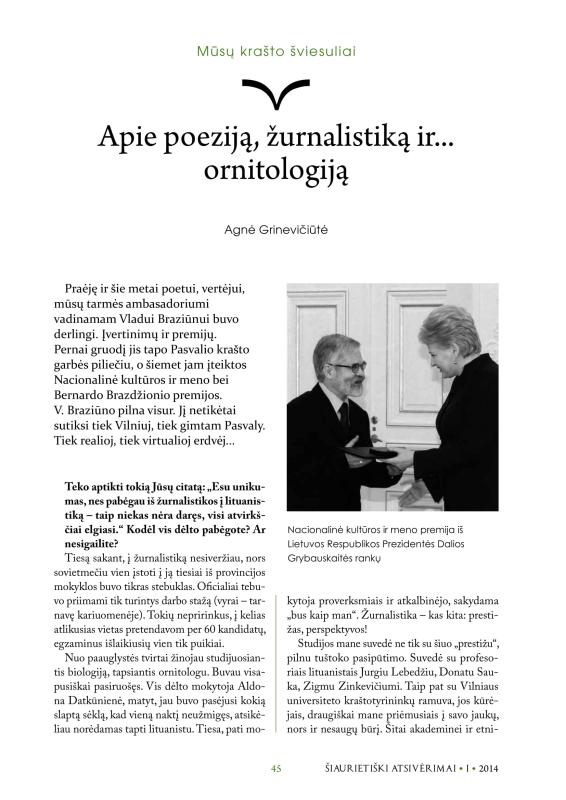 Šiaurietiški atsivėrimai : Pasvalio krašto istorijos ir kultūros žurnalas 2014, nr. 1 (36)
