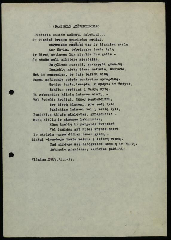 Žurnalisto, literato, vertėjo Kazimiero Pūro eilėraščių aplankas „Eilėraščiai – nuobiros“