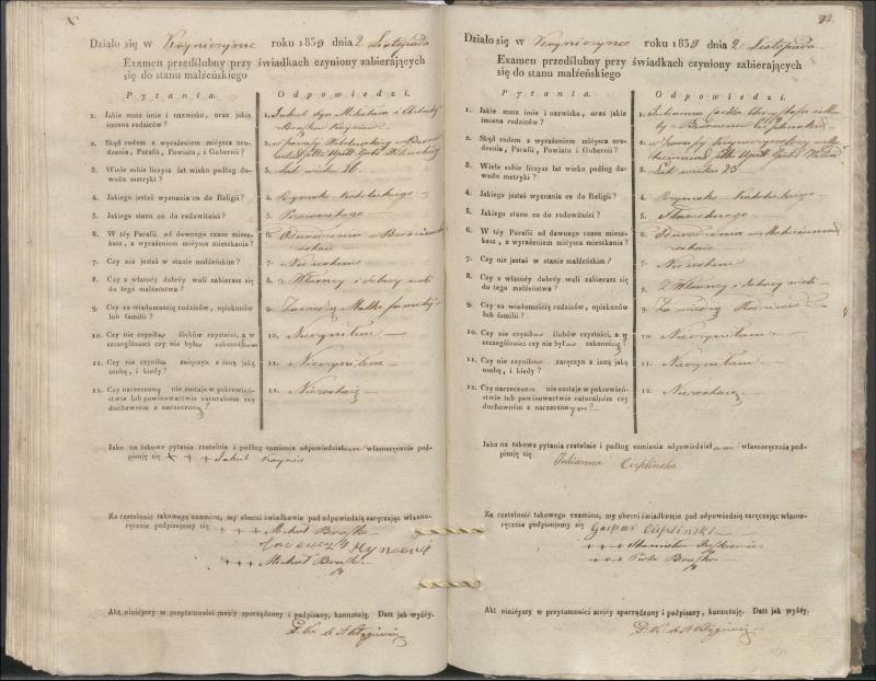 Krinčino Romos katalikų parapijos bažnyčios 1837–1839 metų priešjungtuvinės apklausos knyga