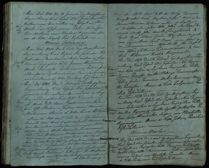 Pušaloto Romos katalikų parapijos bažnyčios 1814–1822 metų krikšto metrikų knyga