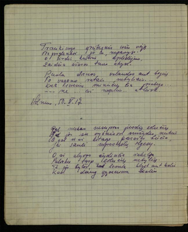 Žurnalisto, literato, vertėjo Kazimiero Pūro kūrybos III sąsiuvinis. Eilėraščiai, 1950 m.