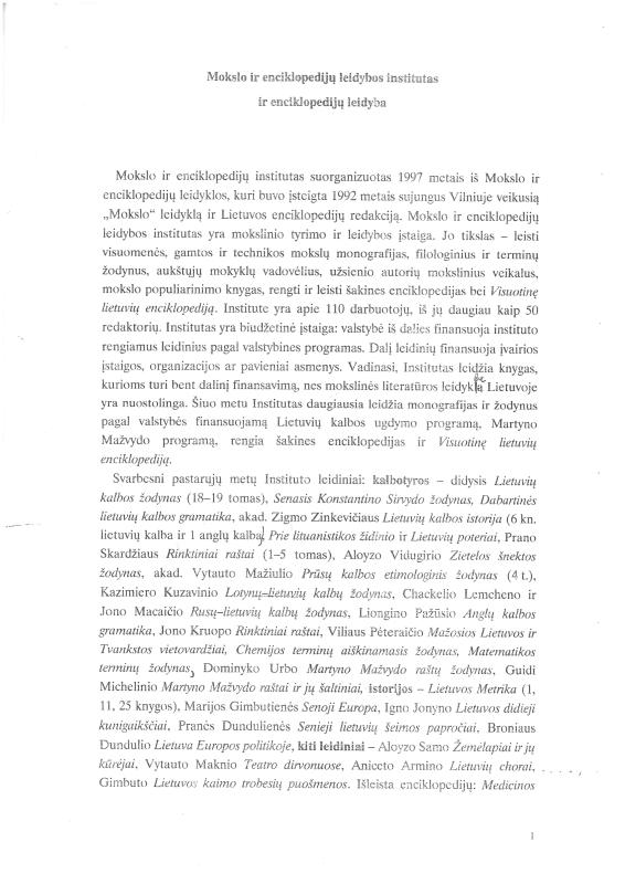 Lietuvių filologo, „Visuotinės lietuvių enciklopedijos“ vyriausiojo redaktoriaus, vertėjo, žurnalisto Antano Elizeušo Račio darbas „Mokslo ir enciklopedijų leidybos institutas ir enciklopedijų leidyba“