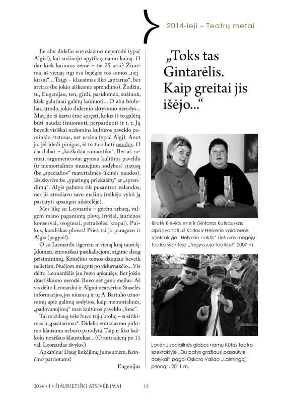 Šiaurietiški atsivėrimai : Pasvalio krašto istorijos ir kultūros žurnalas 2014, nr. 1 (36)