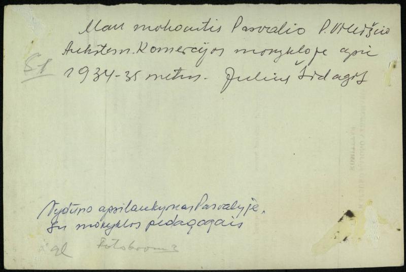 Vydūno viešnagė Pasvalio aukštesniojoje komercijos mokykloje. 1934 m.