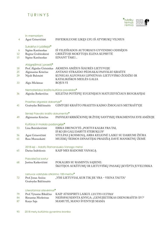 Šiaurietiški atsivėrimai : Pasvalio krašto istorijos ir kultūros žurnalas 2018, nr. 2 (45)