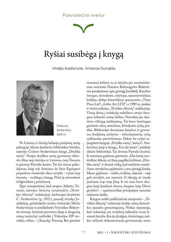Šiaurietiški atsivėrimai : Pasvalio krašto istorijos ir kultūros žurnalas 2015, nr. 1 (38)