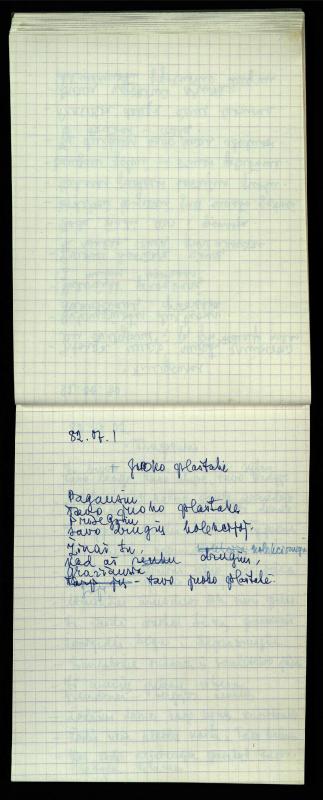Poeto Jono Vytauto Nistelio eilėraščių sąsiuvinis