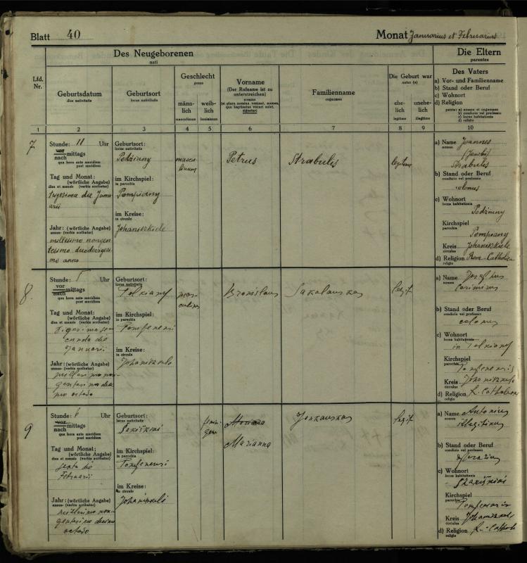 Pumpėnų Romos katalikų parapijos bažnyčios 1916–1921 metų krikšto metrikų knyga