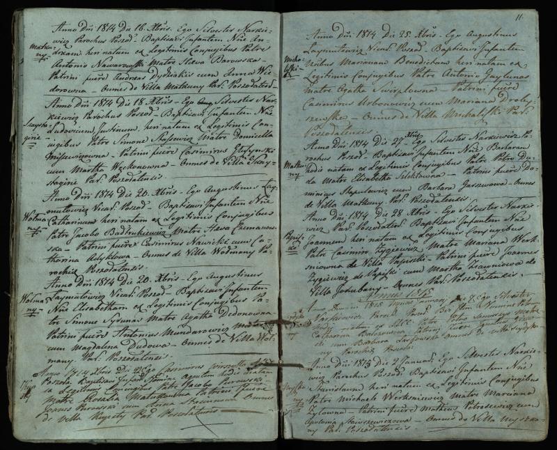 Pušaloto Romos katalikų parapijos bažnyčios 1814–1822 metų krikšto metrikų knyga