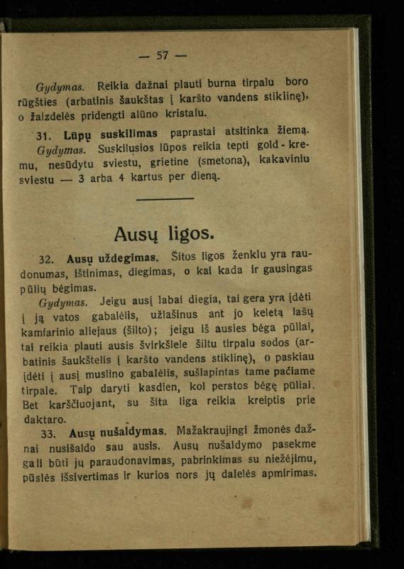 Naminis gydytojas: trumpas paprasčiausių ligų aprašymas ir jų gydymas / d-ras A. Vileišis. – 2-asis patais. leid. – Kaunas: „Švyturio“ b-vės leidinys, 1924. – 143 p.