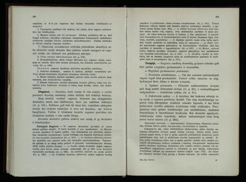 Akių ligų vadovas / Petras Avižonis. – Kaunas: Medicinos fakultetao leidinys, 1940. – VIII, 841, [2] p., 18 iliustr. lap.