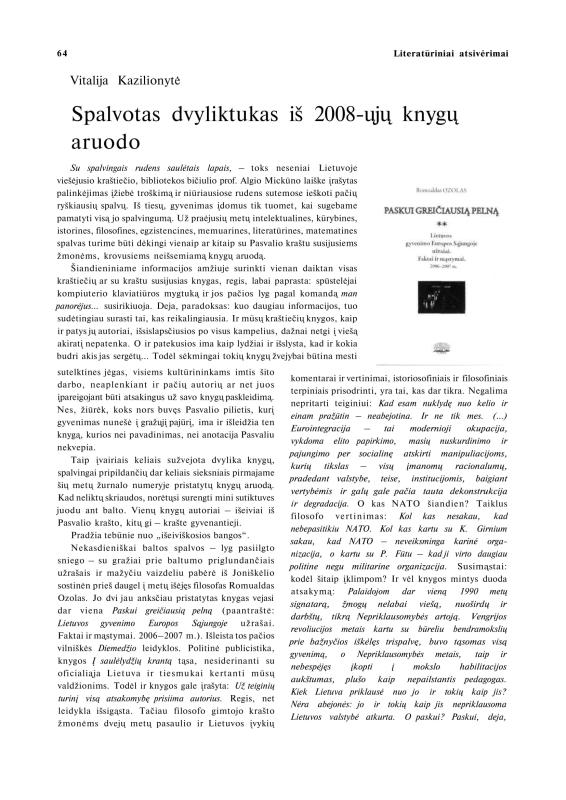 Šiaurietiški atsivėrimai : Pasvalio krašto istorijos ir kultūros žurnalas 2009, nr. 2 (27)