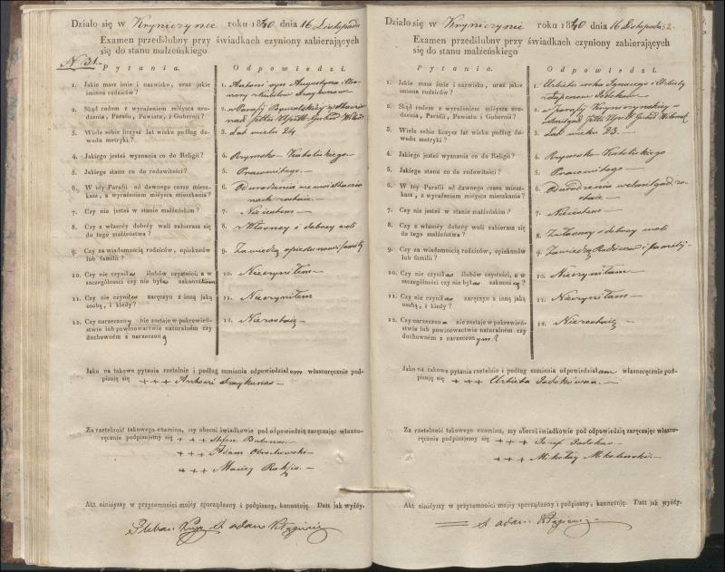 Krinčino Romos katalikų parapijos bažnyčios 1840–1844 metų priešjungtuvinės apklausos knyga