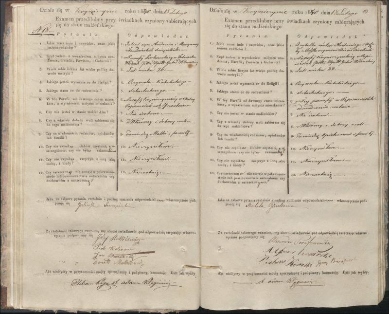 Krinčino Romos katalikų parapijos bažnyčios 1840–1844 metų priešjungtuvinės apklausos knyga