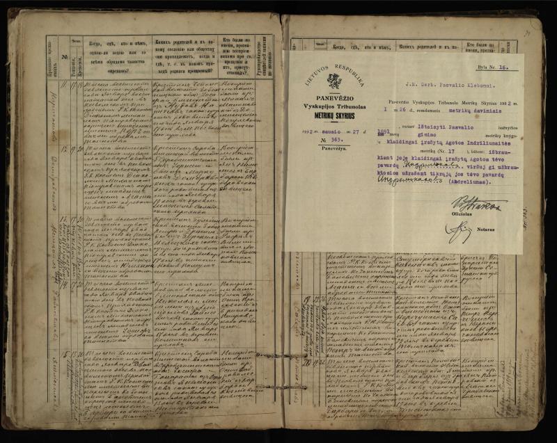 Pasvalio Romos katalikų parapijos bažnyčios 1889–1898 metų krikšto metrikų knyga