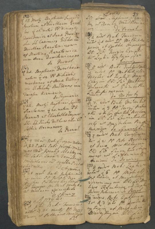 Pasvalio Romos katalikų parapijos bažnyčios 1749–1772 metų krikšto metrikų knyga