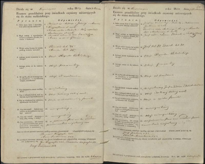 Krinčino Romos katalikų parapijos bažnyčios 1853–1862 metų priešjungtuvinės apklausos knyga