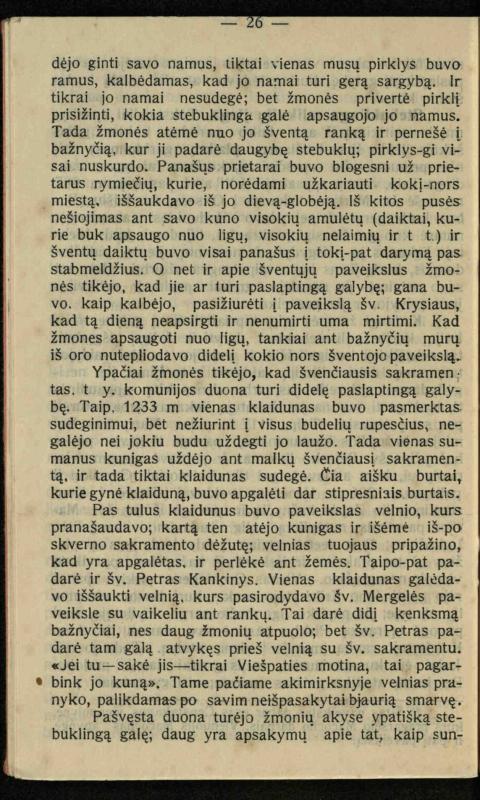 Viduramžių bažnyčios vaizdas / (historiškas piešinėlis Li); sutrumpino ir sulietuvino kun. Jonas Šepetys. – [S.l.]: [s.n.], 1912 (Vilnius: M. Kuktos sp.). – 31 p.