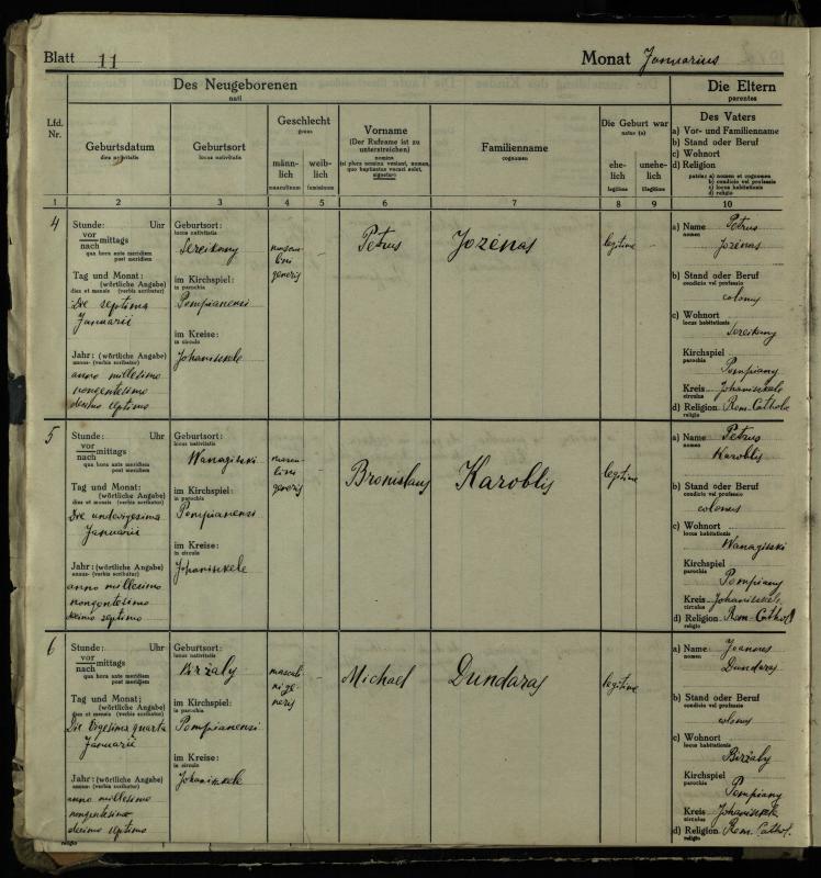 Pumpėnų Romos katalikų parapijos bažnyčios 1916–1921 metų krikšto metrikų knyga