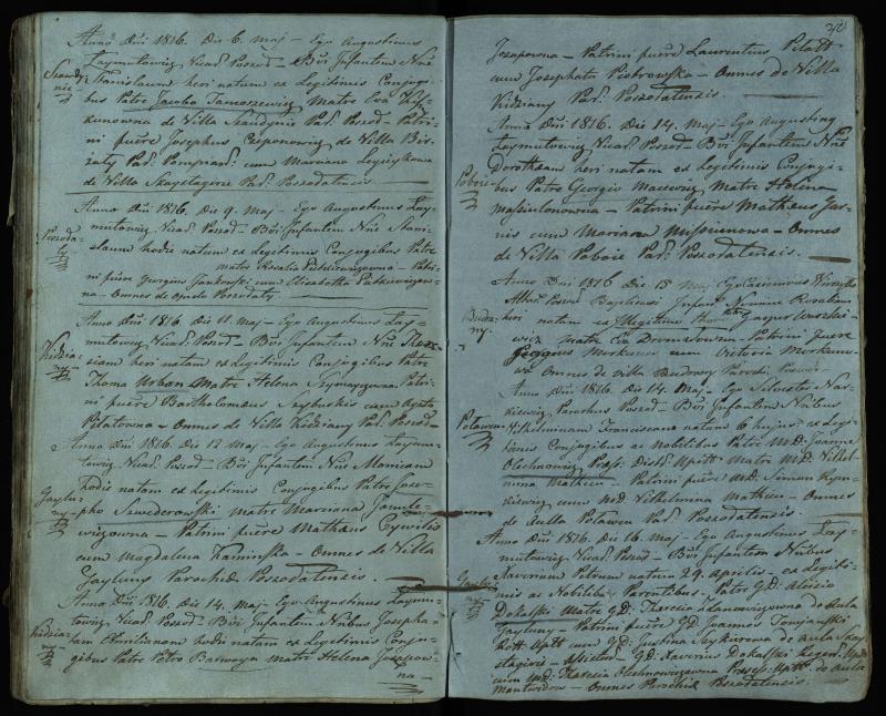 Pušaloto Romos katalikų parapijos bažnyčios 1814–1822 metų krikšto metrikų knyga