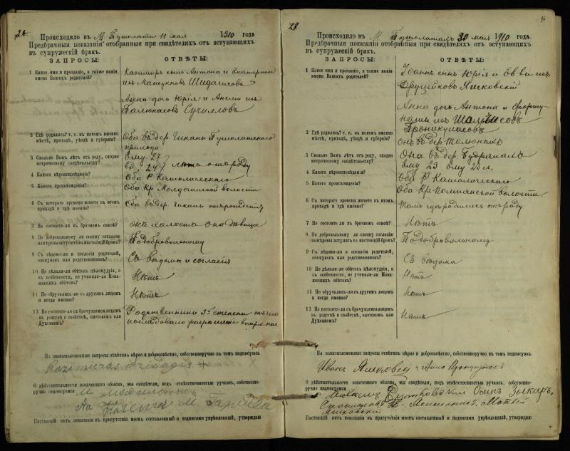 Pušaloto Romos katalikų parapijos bažnyčios 1904–1917 metų priešjungtuvinės apklausos knyga