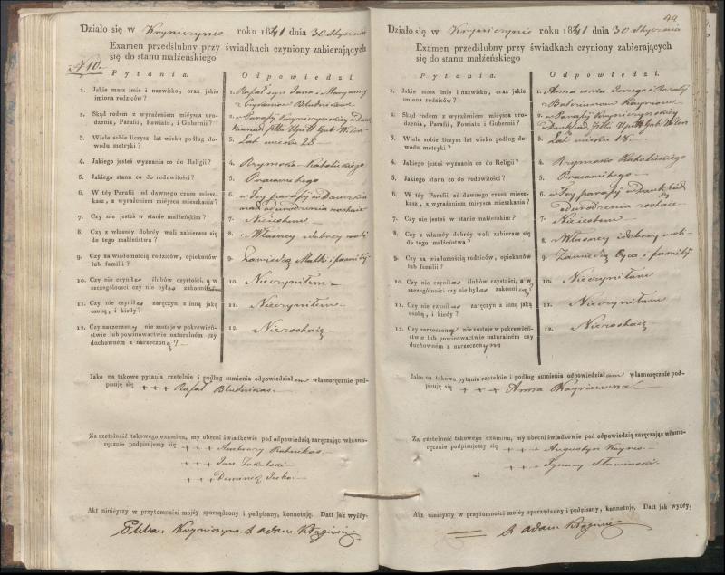 Krinčino Romos katalikų parapijos bažnyčios 1840–1844 metų priešjungtuvinės apklausos knyga