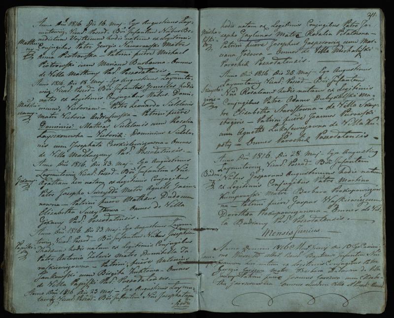 Pušaloto Romos katalikų parapijos bažnyčios 1814–1822 metų krikšto metrikų knyga