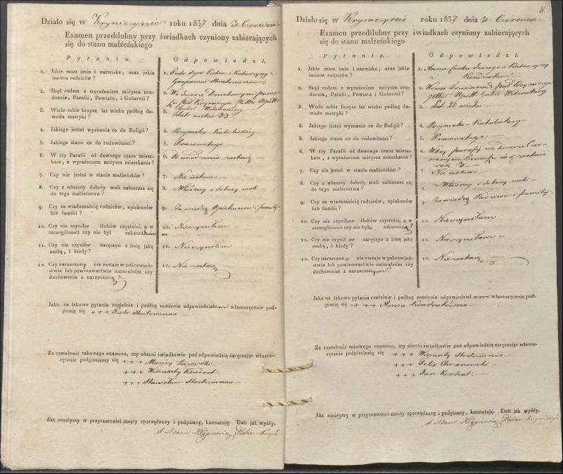 Krinčino Romos katalikų parapijos bažnyčios 1837–1839 metų priešjungtuvinės apklausos knyga
