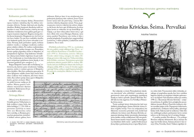 Šiaurietiški atsivėrimai : Pasvalio krašto istorijos ir kultūros žurnalas 2019, nr. 2 (47)