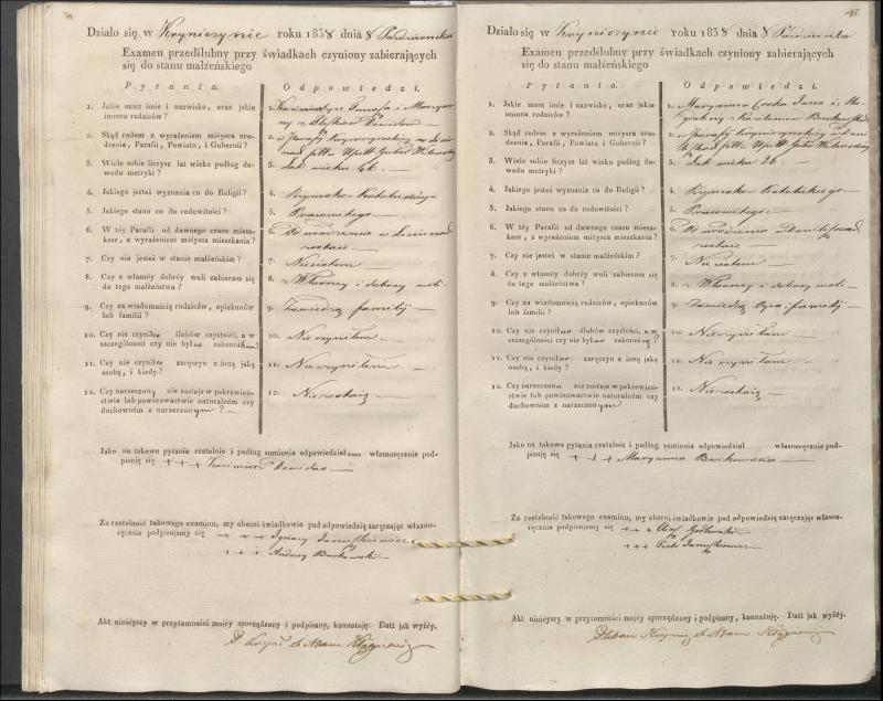 Krinčino Romos katalikų parapijos bažnyčios 1837–1839 metų priešjungtuvinės apklausos knyga