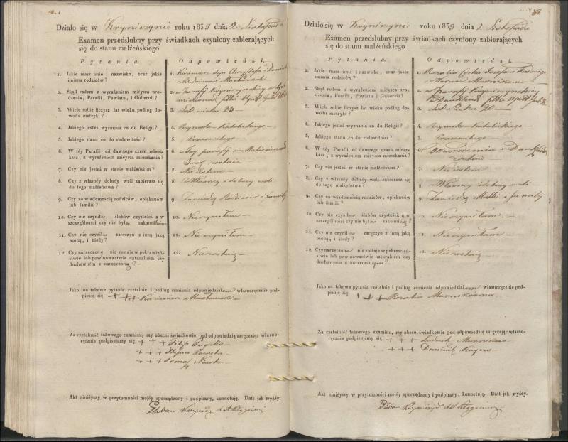Krinčino Romos katalikų parapijos bažnyčios 1837–1839 metų priešjungtuvinės apklausos knyga