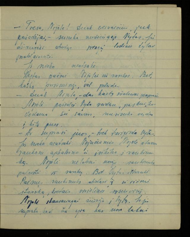 Žurnalisto, literato, vertėjo Kazimiero Pūro kūrybos I sąsiuvinis. Apsakymas (autobiografinė impresija), 1950 m.