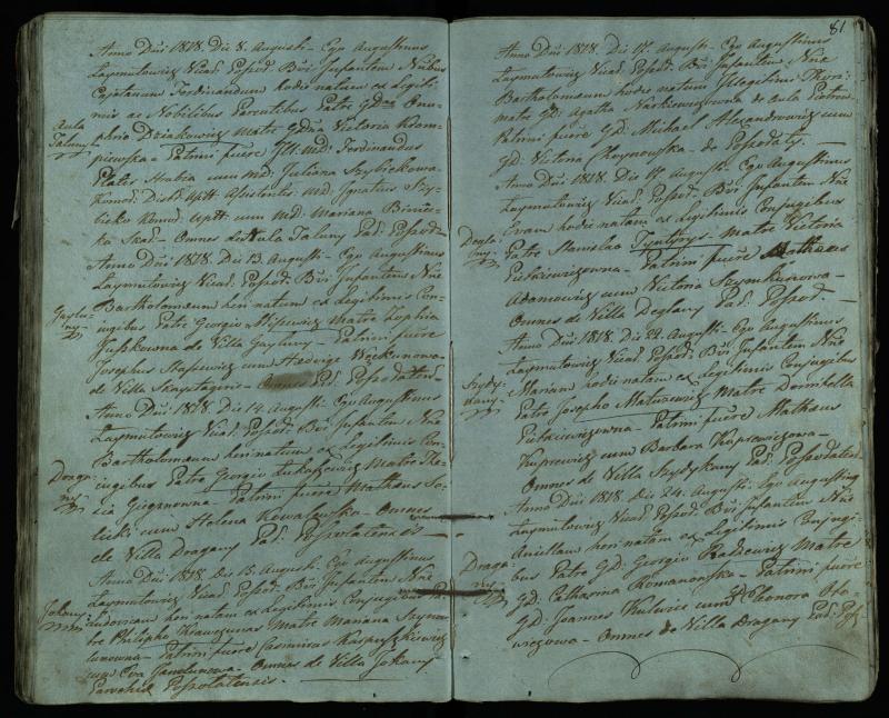 Pušaloto Romos katalikų parapijos bažnyčios 1814–1822 metų krikšto metrikų knyga