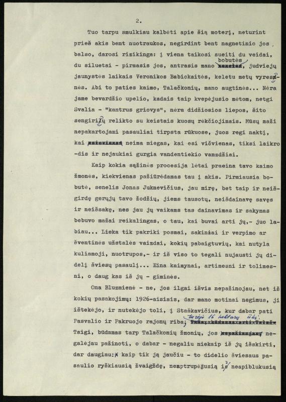 Mašinraštis/rankraštis. Vladas Braziūnas. Darbšti Talačkonių siela. 1983–1984 m.