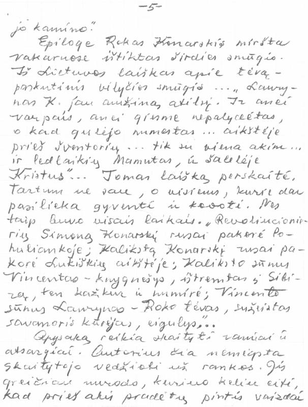 Rašytojo, savaitraščio „Tėviškės Žiburiai“ redaktoriaus Česlovo Senkevičiaus recenzijos „Vėlinės. Naujausiąją Juozo Kralikausko knygą perskaičius“ kopija
