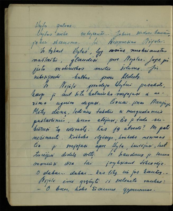 Žurnalisto, literato, vertėjo Kazimiero Pūro kūrybos I sąsiuvinis. Apsakymas (autobiografinė impresija), 1950 m.
