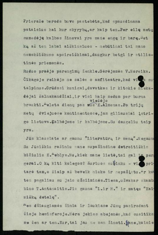 Žurnalisto Vytauto Kazakevičiaus ir rašytojų Mariaus Katiliškio, Zinaidos Nagytės-Katiliškienės korespondencija. 1966–1984 m.