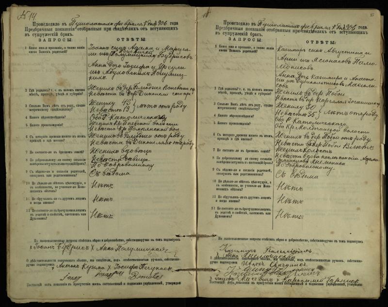 Pušaloto Romos katalikų parapijos bažnyčios 1904–1917 metų priešjungtuvinės apklausos knyga