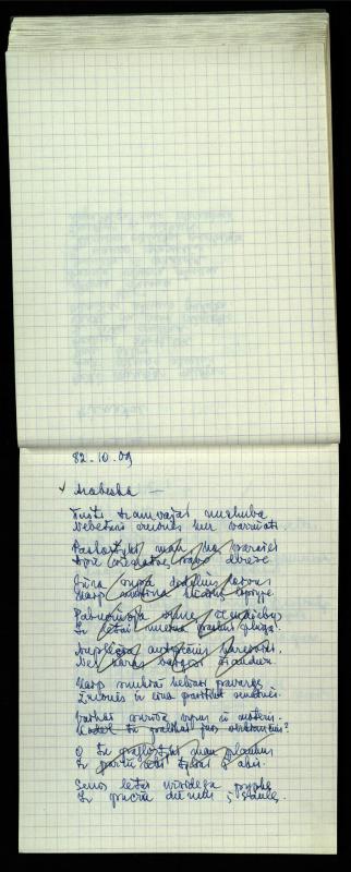 Poeto Jono Vytauto Nistelio eilėraščių sąsiuvinis