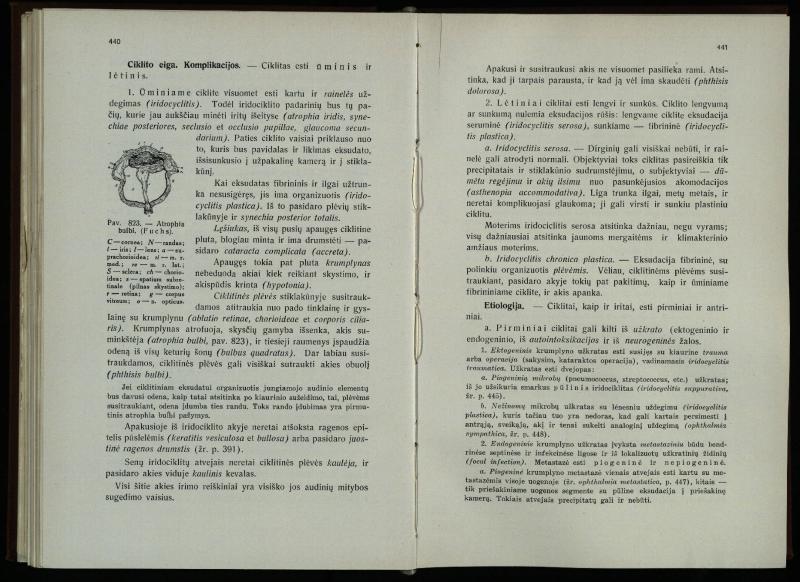 Akių ligų vadovas / Petras Avižonis. – Kaunas: Medicinos fakultetao leidinys, 1940. – VIII, 841, [2] p., 18 iliustr. lap.
