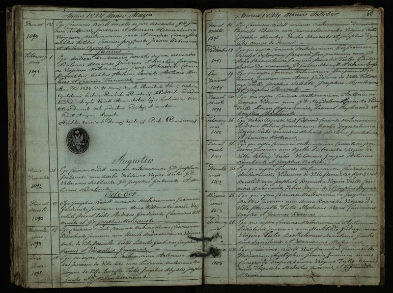 Pasvalio Romos katalikų parapijos bažnyčios 1793–1824 metų jungtuvių metrikų knyga