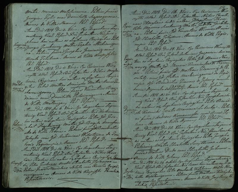 Pušaloto Romos katalikų parapijos bažnyčios 1814–1822 metų krikšto metrikų knyga