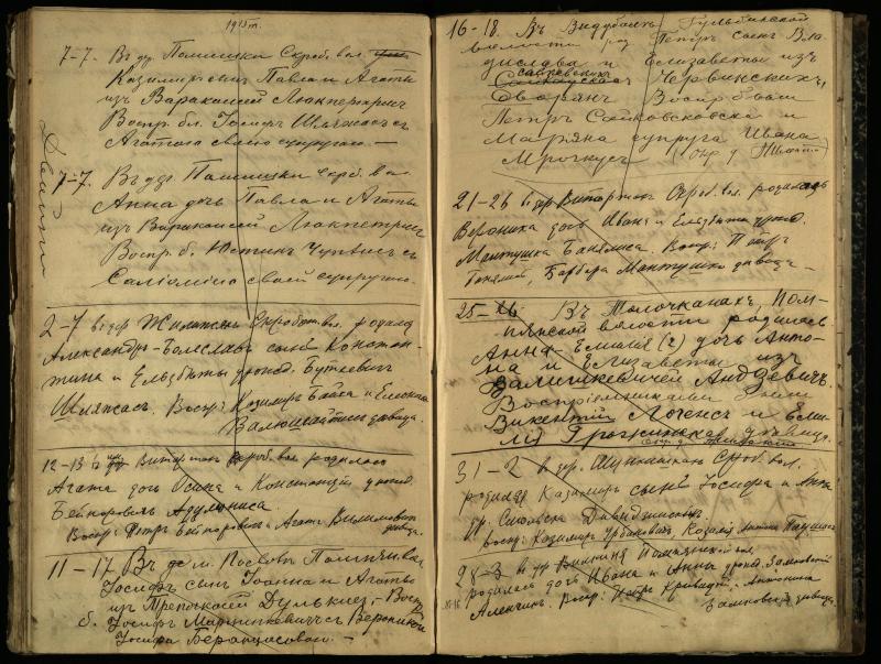 Pasvalio Romos katalikų parapijos bažnyčios 1909–1918 metų krikšto metrikų juodraštis
