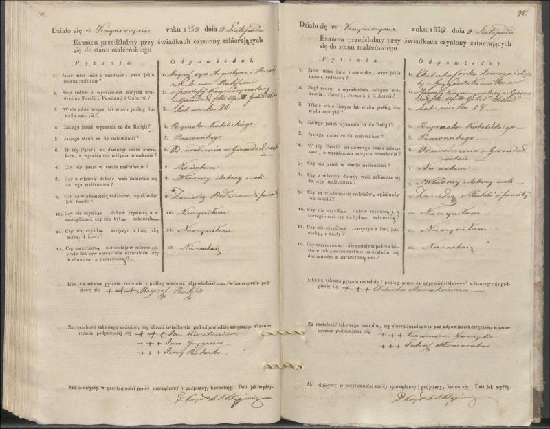 Krinčino Romos katalikų parapijos bažnyčios 1837–1839 metų priešjungtuvinės apklausos knyga