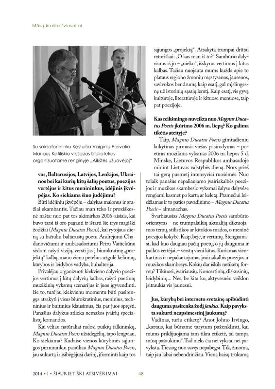 Šiaurietiški atsivėrimai : Pasvalio krašto istorijos ir kultūros žurnalas 2014, nr. 1 (36)