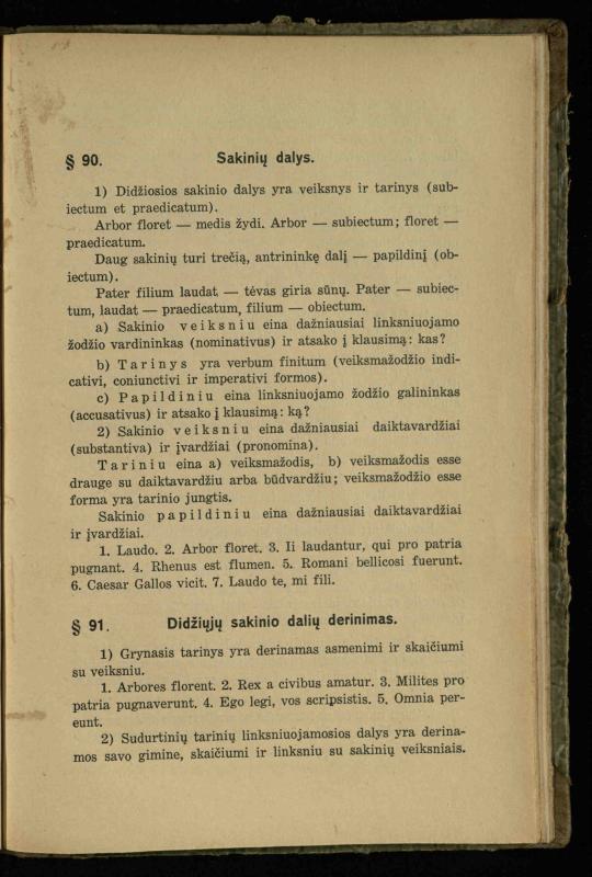 Lotynų kalbos etimologija ir pirmieji sintaksės dalykai: vidurinėms mokykloms vadovėlis (3-sios ir 4-sios kl. kursas) / K. Kliuksinas. – Kaunas: kooperacijos sąjungos „Spaudos fondo“ leidinys, 1932. – 131, [4] p.